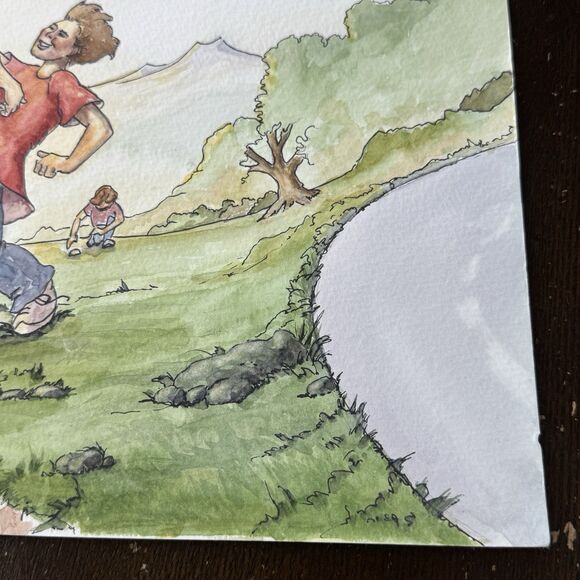 Original Watercolor Painting On 9x12 Textured Paper Drawing Illustration - Picture 6 of 7